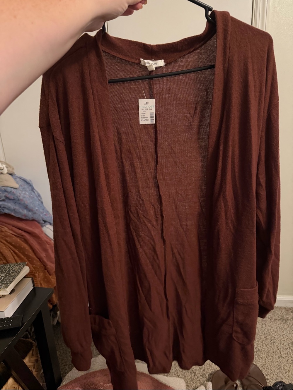 Maurices Open-Front Cardigan Jacket - Deep Brown